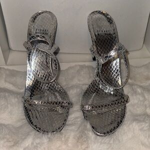 Stuart Weitzman Metallic Snakeskin Heels